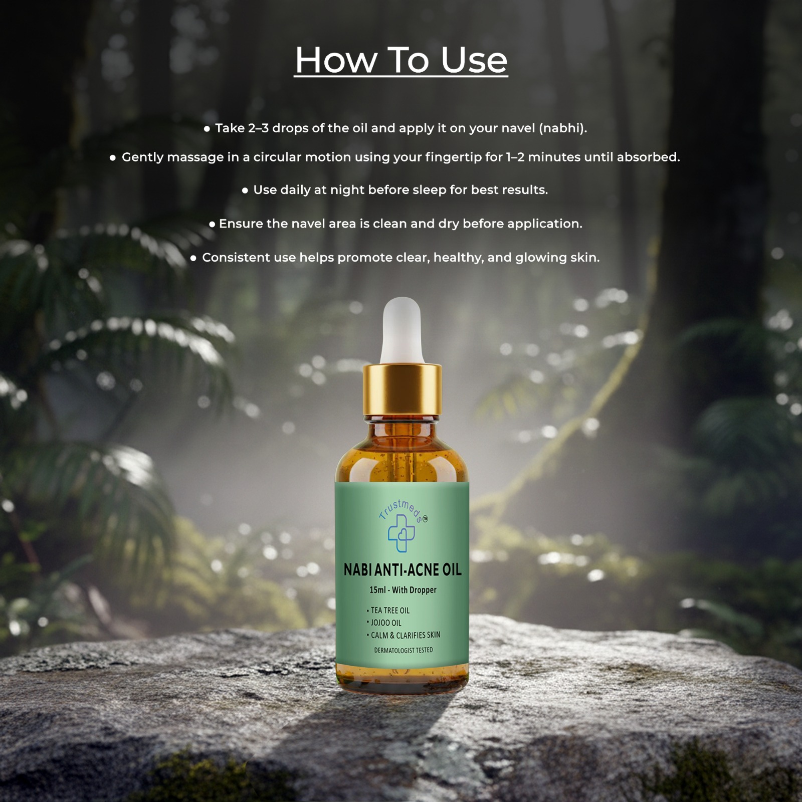 Nabhi Chikitsa Acne navel(belly button) Oil - for Pimples & Acne Marks with Dropper 15ml- view 3